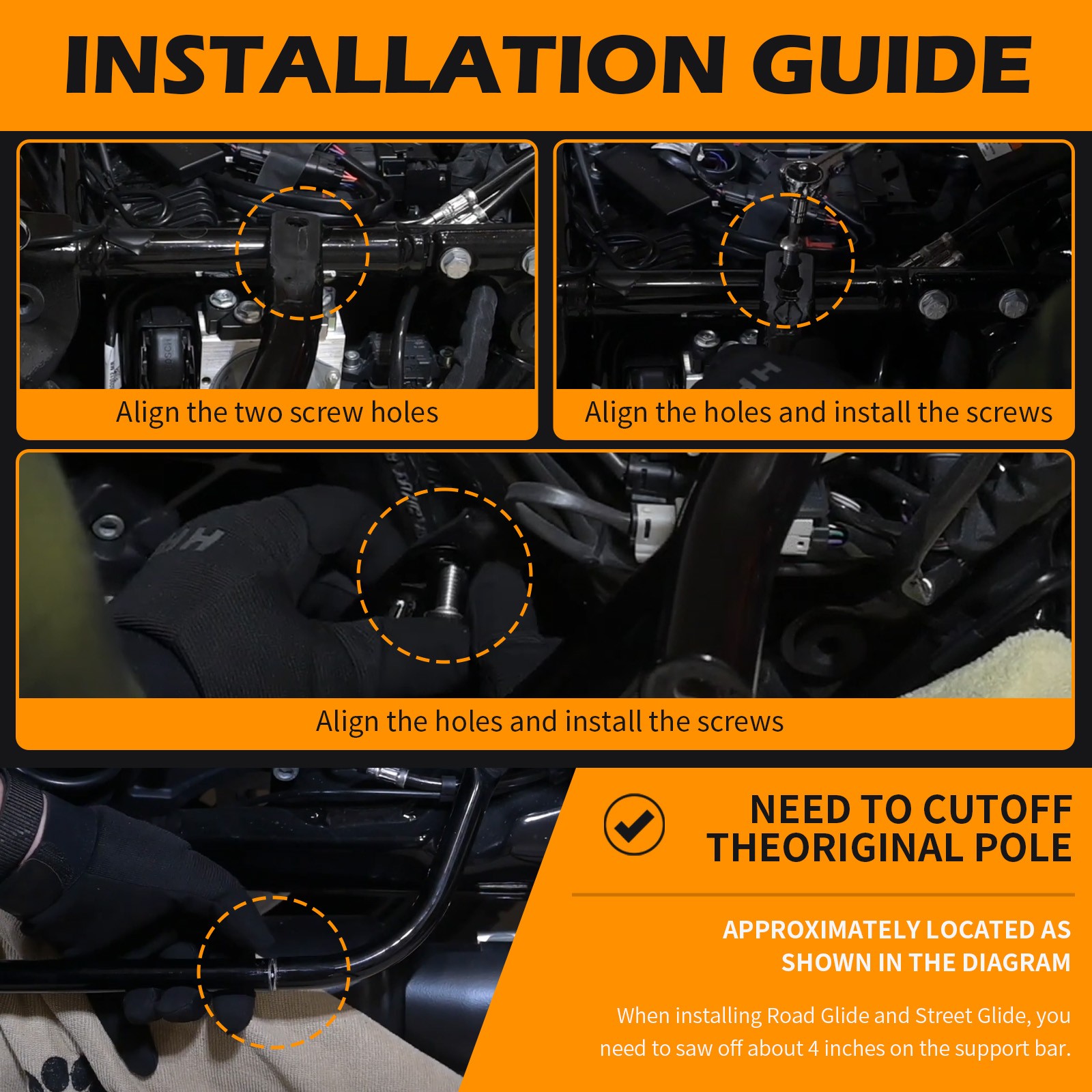 Saddle Bag Guards Crash Bar For Harley Road Glide Street Glide Special 2009-2025