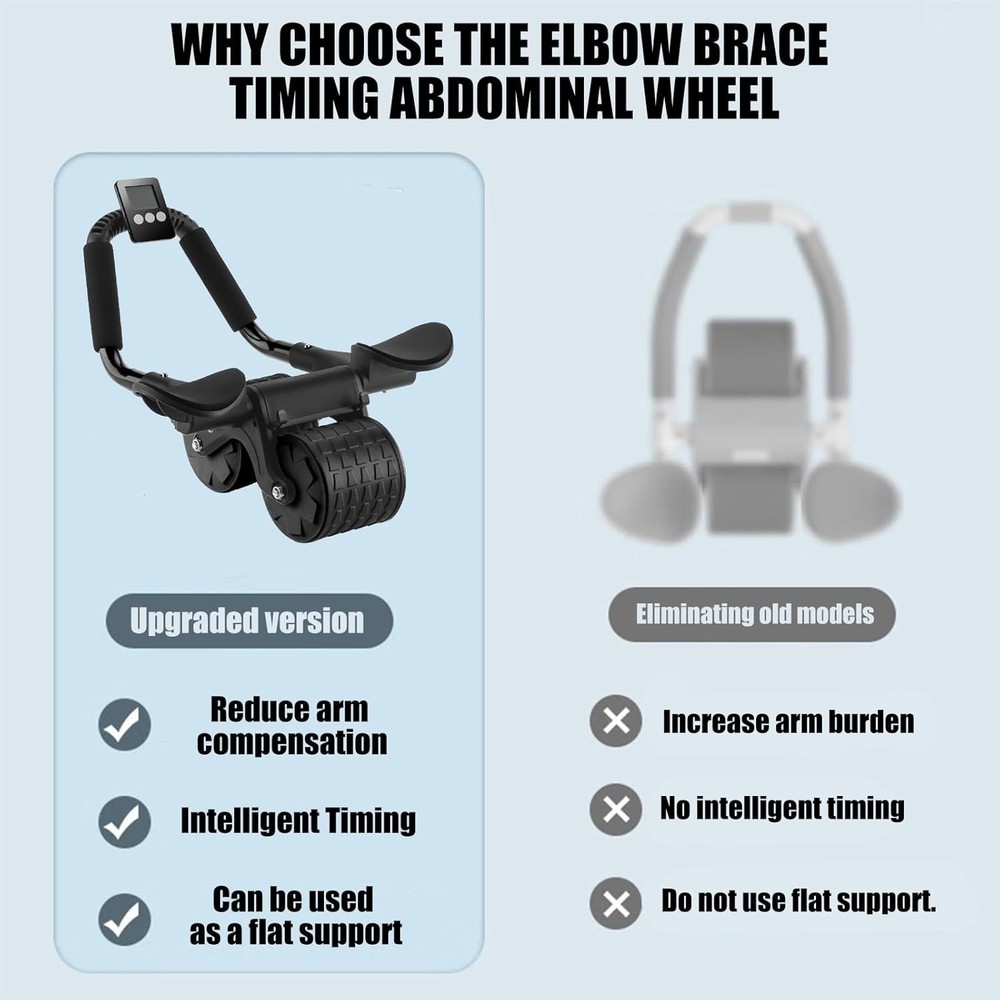 Uota Elbow Support Automatic Rebound Abdominal Wheel，Ab Roller for Black