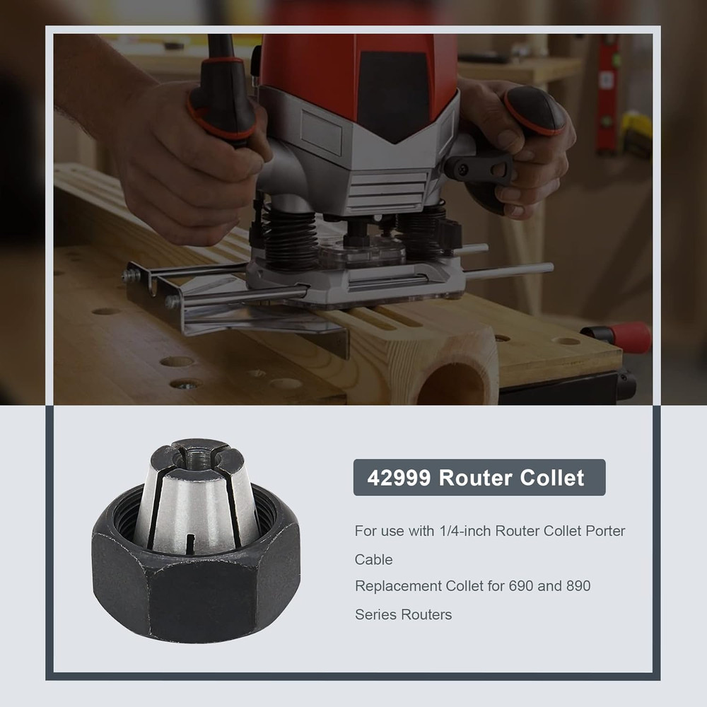 Router Collet 1/4 In Replacement Fits Multiple Models Steel Durable