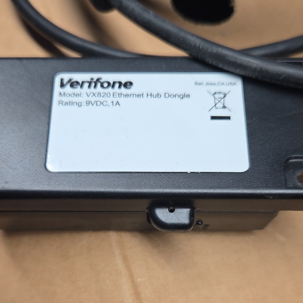 Verifone VX820 Ethernet Hub Dongle Wired 9VDC 1A