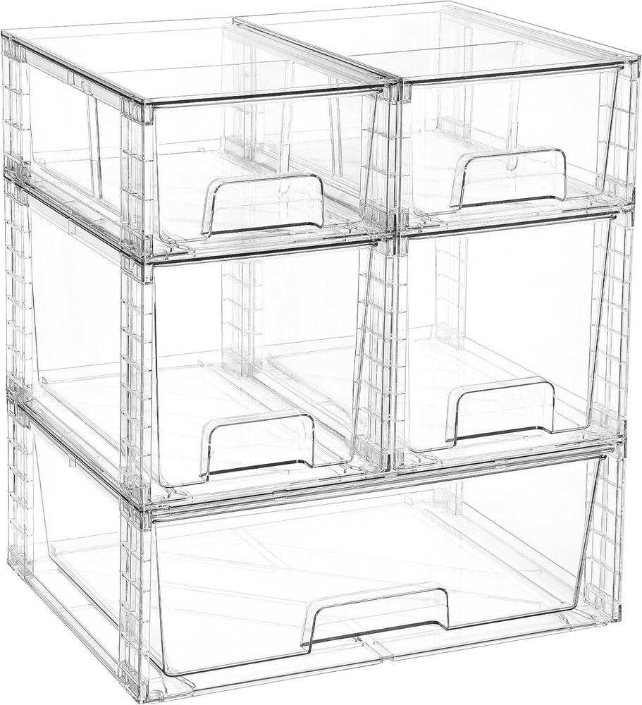 3 Pack Stackable Storage Drawers Easily Assemble Acrylic Bathroom Undersink