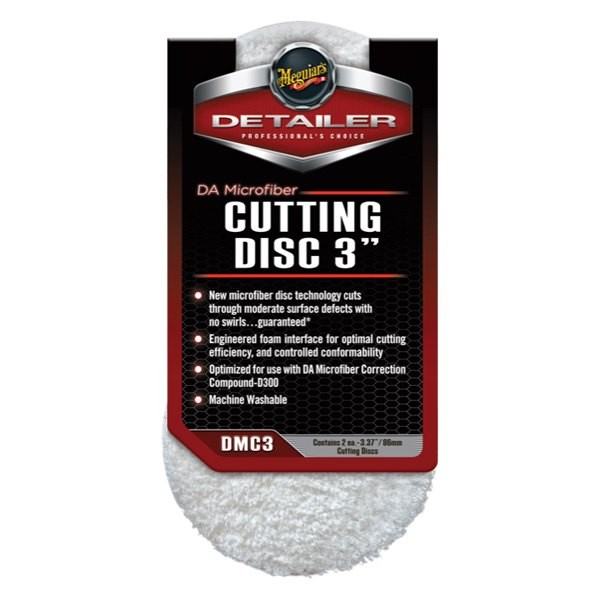Meguiars DMC3 3" Microfiber Dual Action Hook-and-Loop Cutting Pad 2 Pieces