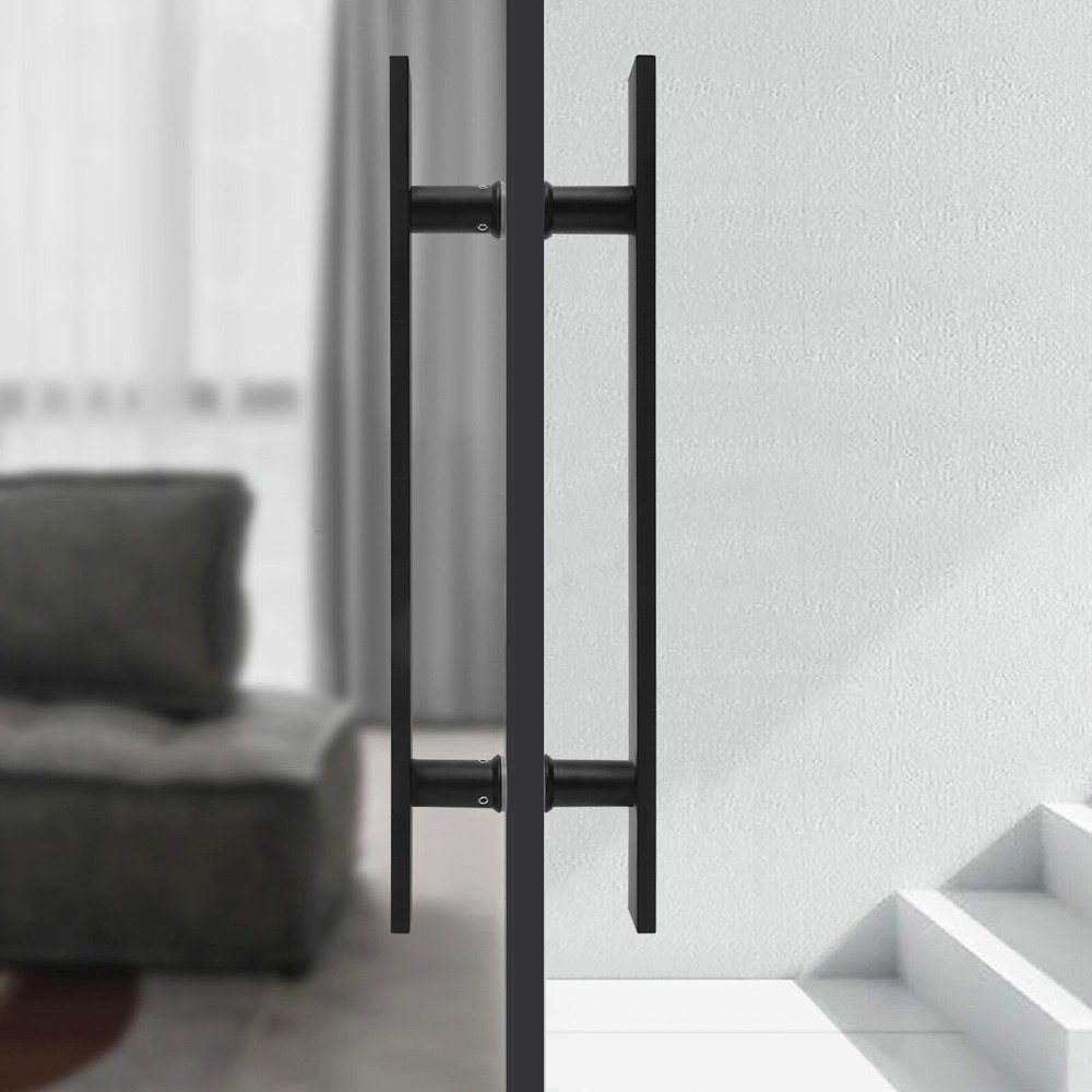 H Shape Stainless Door Handle Pull Push Sliding Double Sided Barn Door Handle