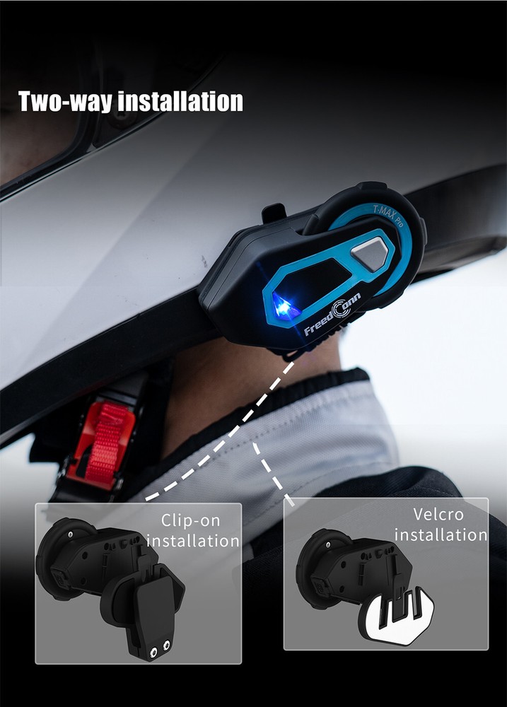 Helmet Bluetooth Intercom Headset Communication Systems Kit Group Intercoms FM