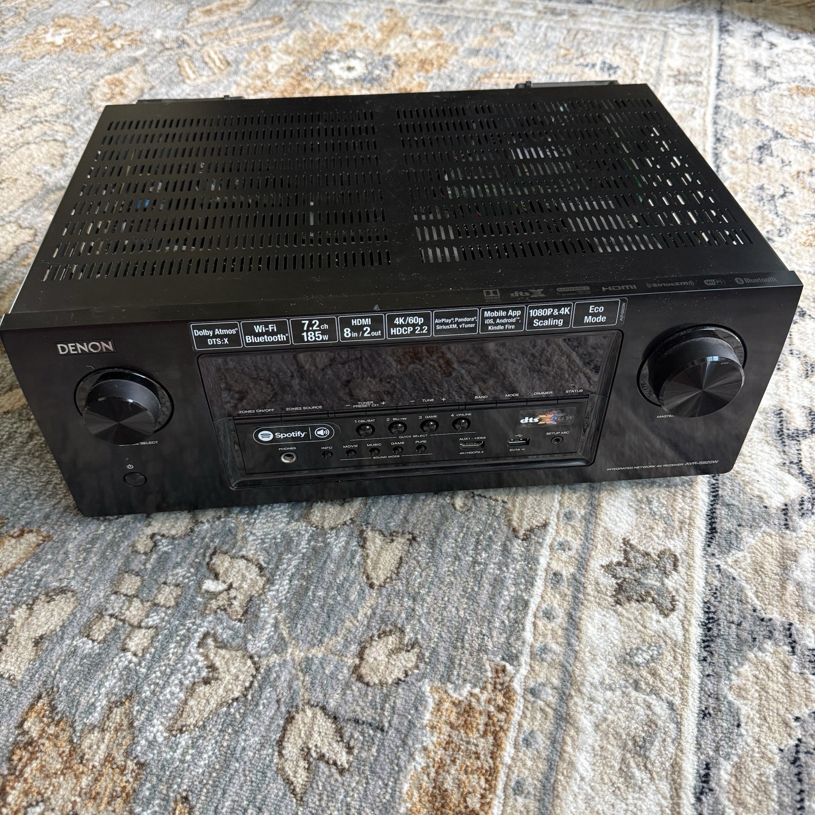 Denon AVR-S920W 7.2 Channel Network A/V Receiver NO REMOTE, Works! Spotify HDMI