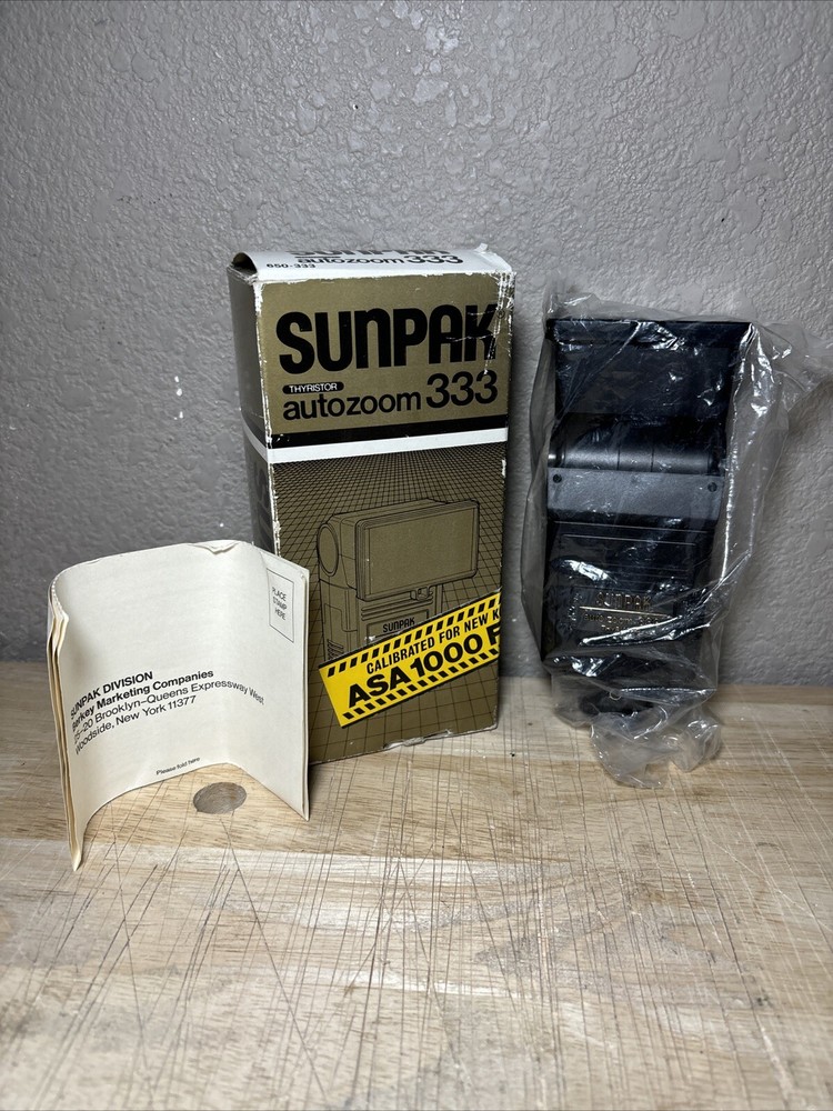 Sunpak Camera Flash Auto Zoom 333 Thyristor Tested And Works