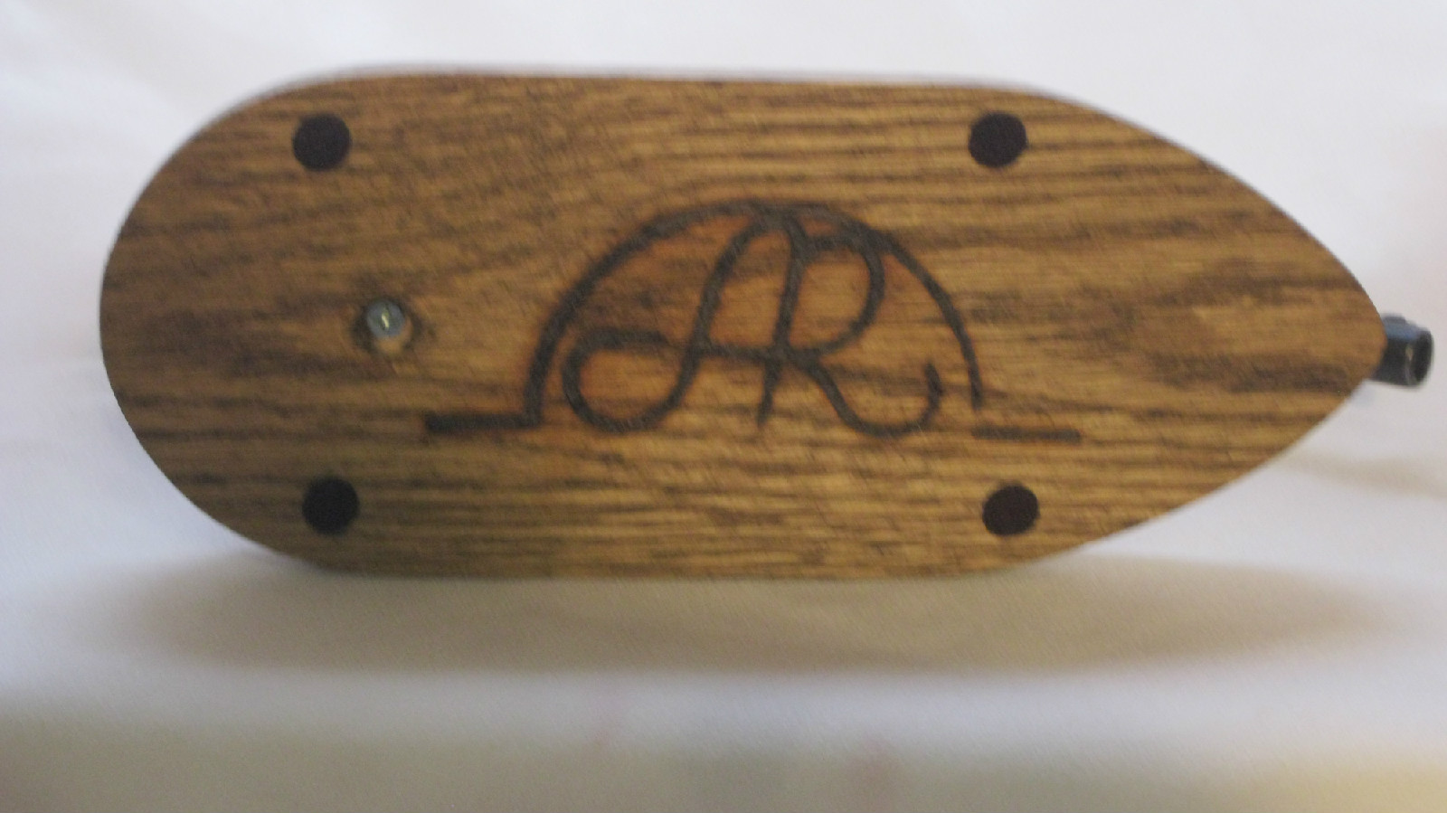 Handgun rack; handmade for 1 Nambu 14 style; made from oak;