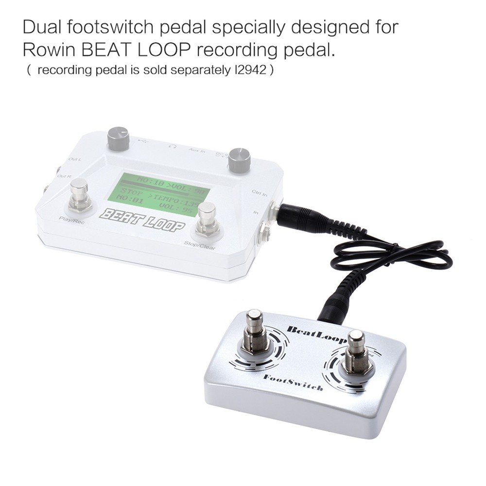 Rowin BeatLoop Dual Footswitch Pedal For Recording Effect - Compact And Durable