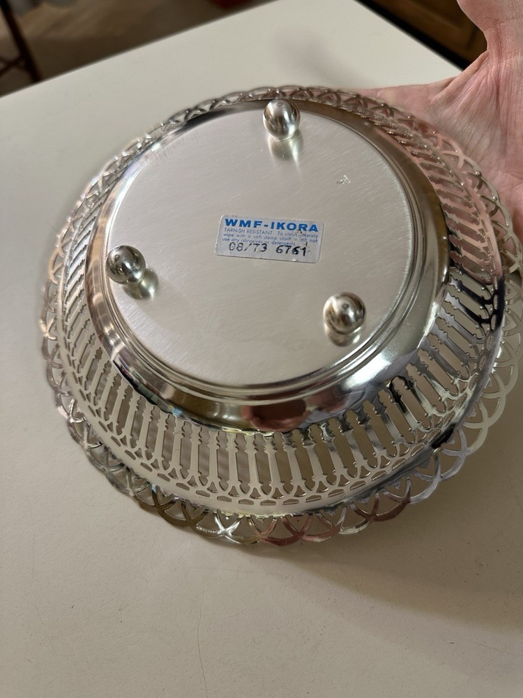 Vintage WMF-IKORA Tarnish Resistant Silverplated Footed Candy Dish - 08/73 6761