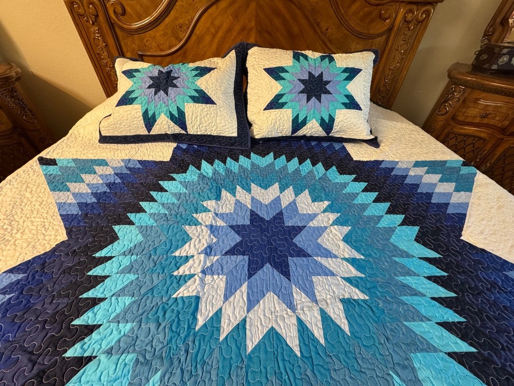 Holiday Sale King Size Machine Patchwork Quilt #156
