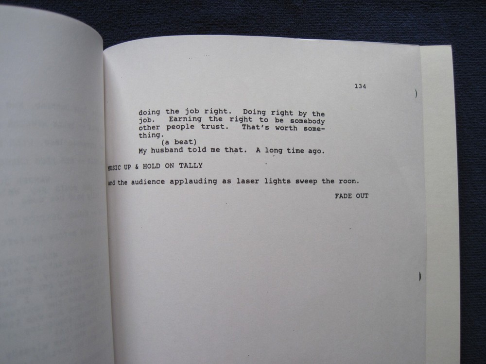 ORIGINAL SCRIPT for UP CLOSE & PERSONAL by JOAN DIDION & JOHN GREGORY DUNNE