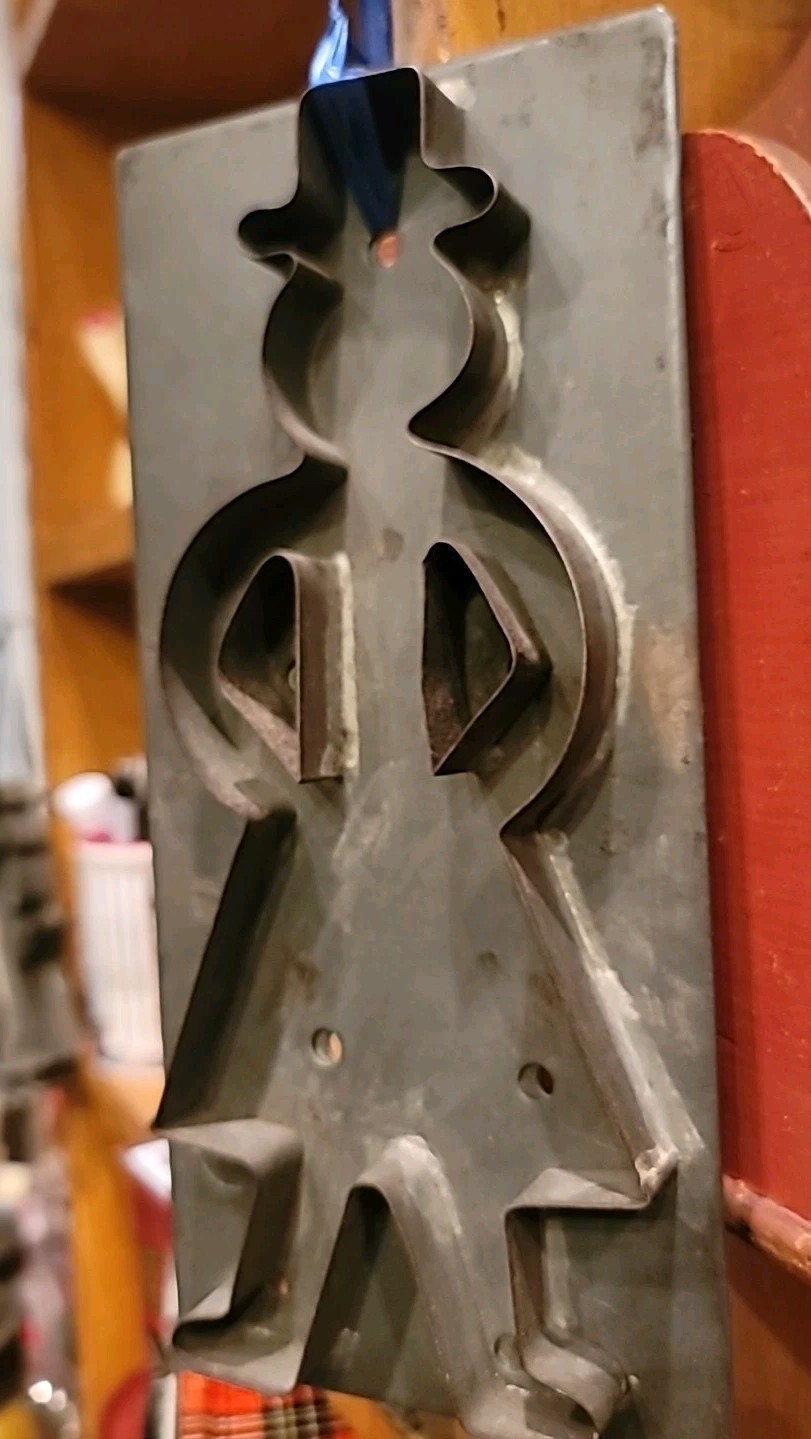 Antique Cookie Cutter Amish Man RARE Tin Handmade Pennsylvania LARGE 9 1/2×4 1/2