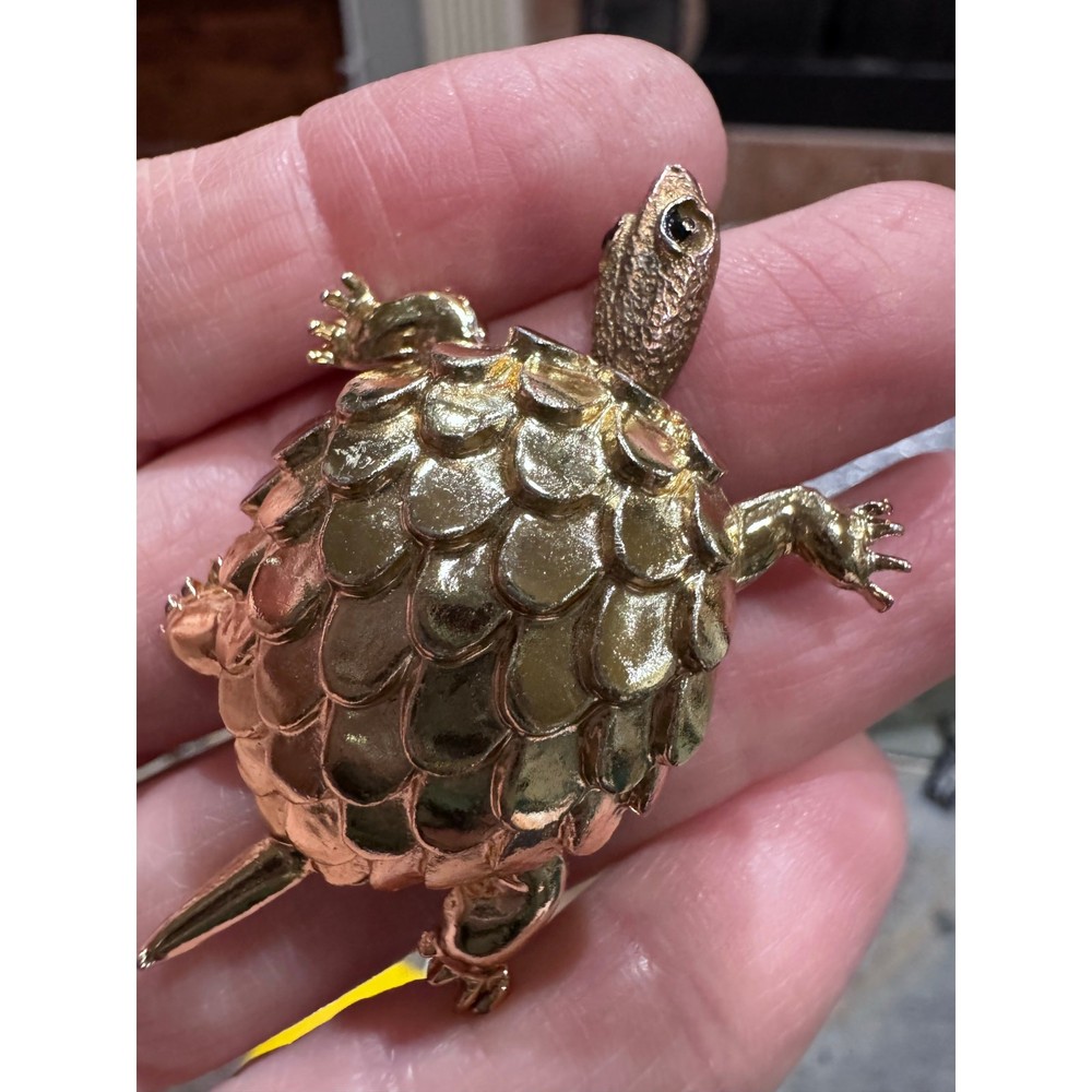 Vintage Gold-Tone Turtle Brooch