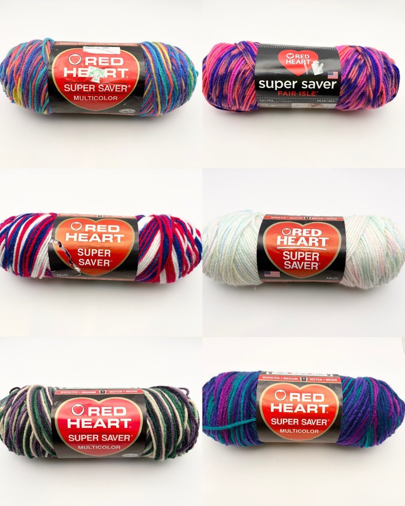Multiple Colors ~ Red Heart Super Saver Variegated ~ Continually Updated READ