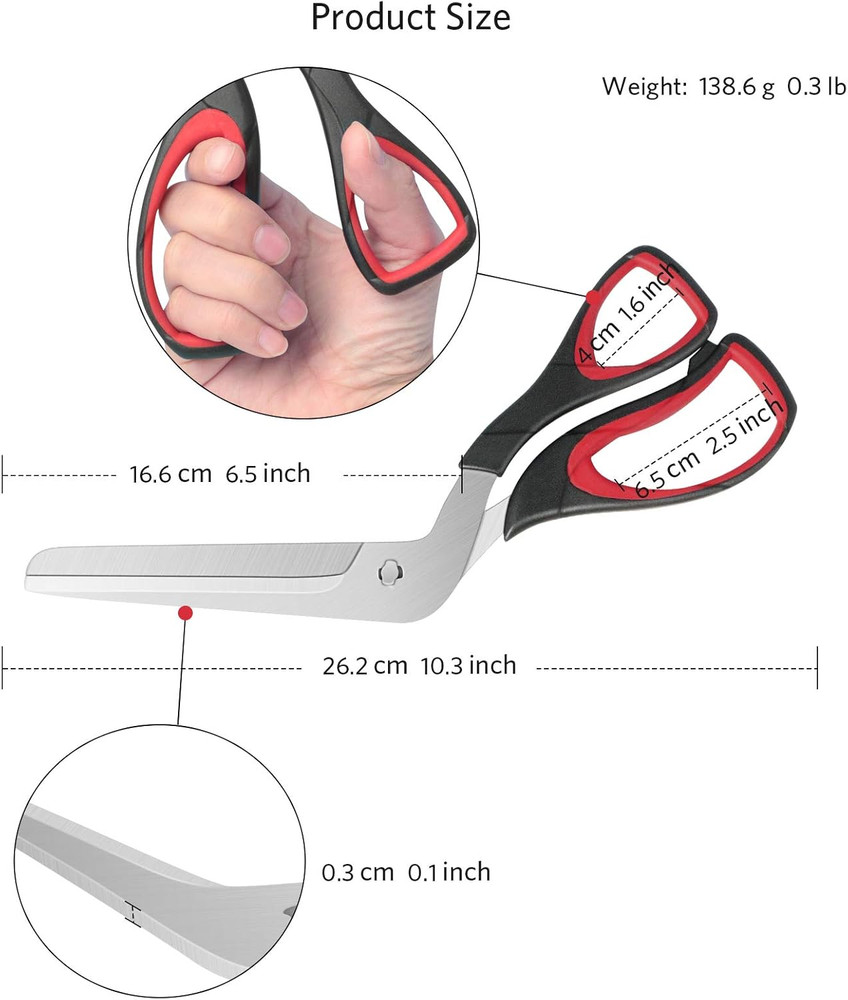 Pizza Scissors, Pizza Cutter with Ultra Sharp Detachable Blade and Ergonomic Sof