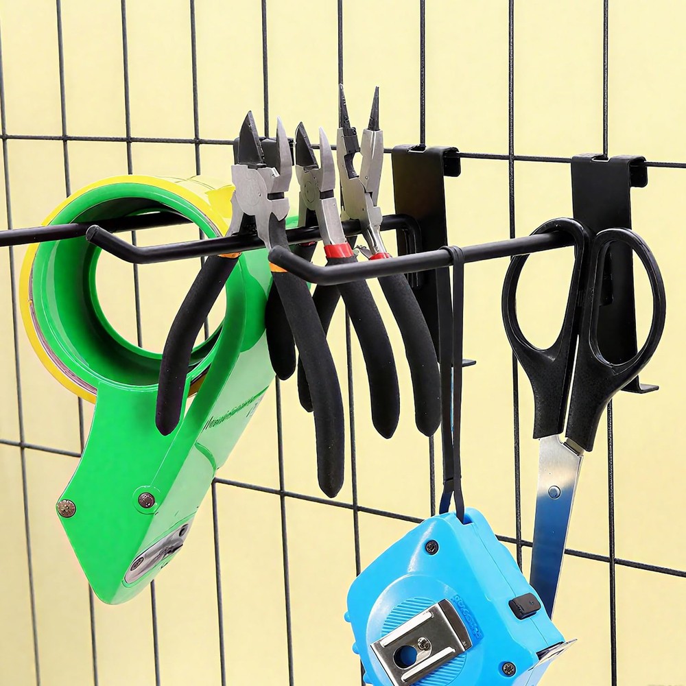 Gridwall Hooks 4 Inch, 12PC Heavy Duty Black Display Hooks for Grid Wall Pane...