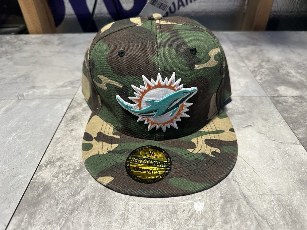 NWT Miami Dolphins Camouflage SnapBack Mesh Hat. Cap,Camo