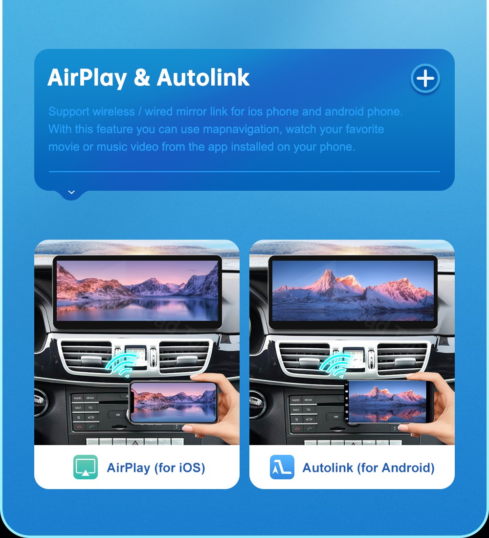 12.3"Android Auto Carplay Screen for Mercedes Benz E Class W212 2012-2015 NTG4.5