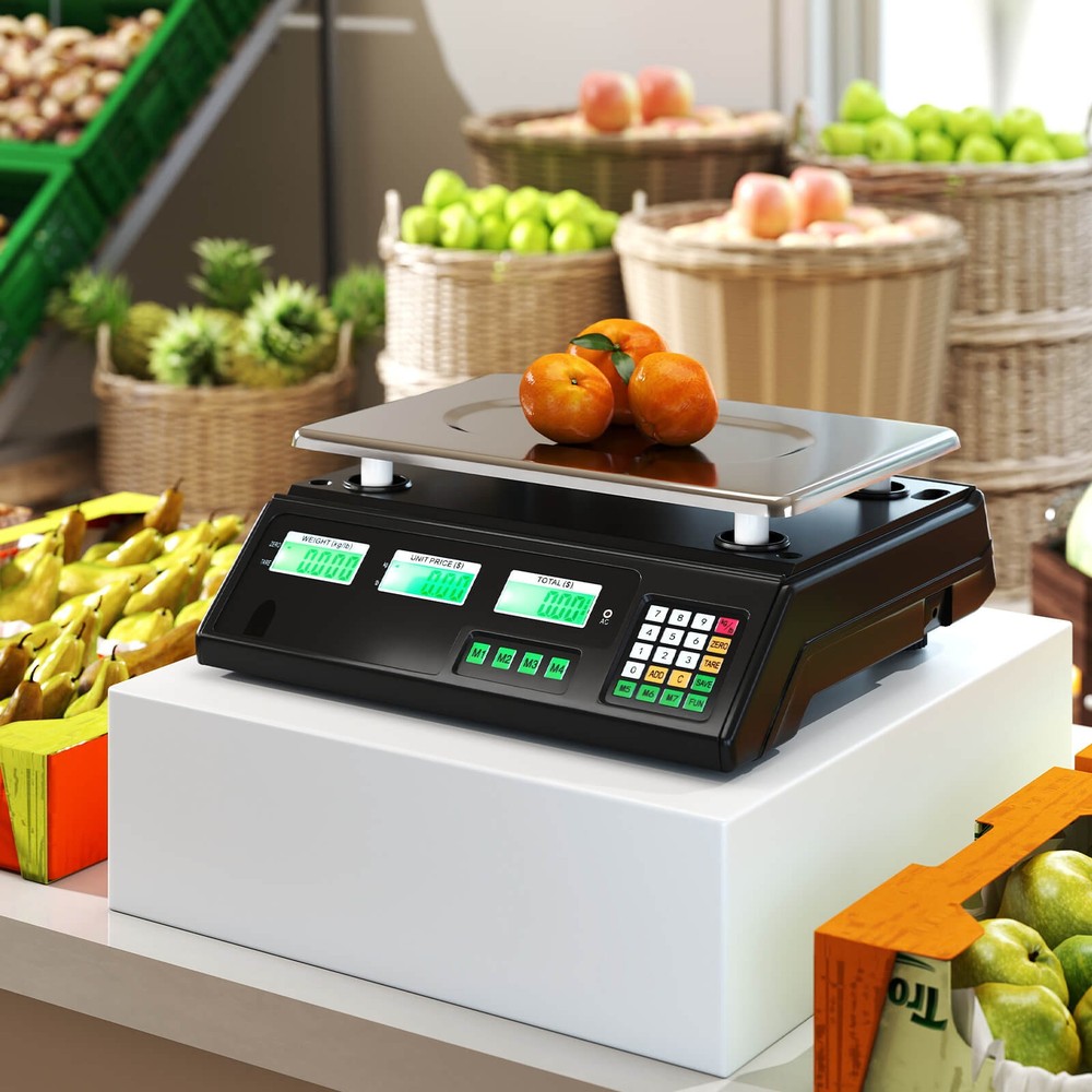 88lb Price Computing Scale with Counting Function, Stainless Steel Platform