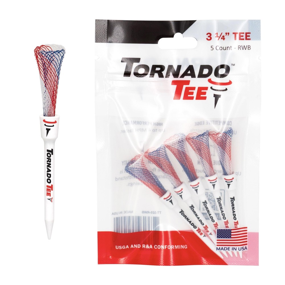 Tornado Tee Red White & Blue High Performance Golf Tee