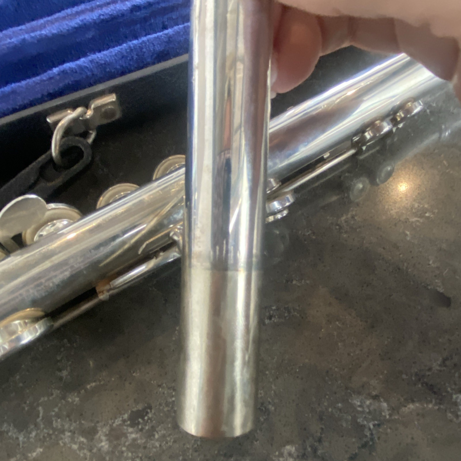 Emerson USA Open Hole Flute + Case Silver Plate Stamped 47799 1 AS IS PREOWNED