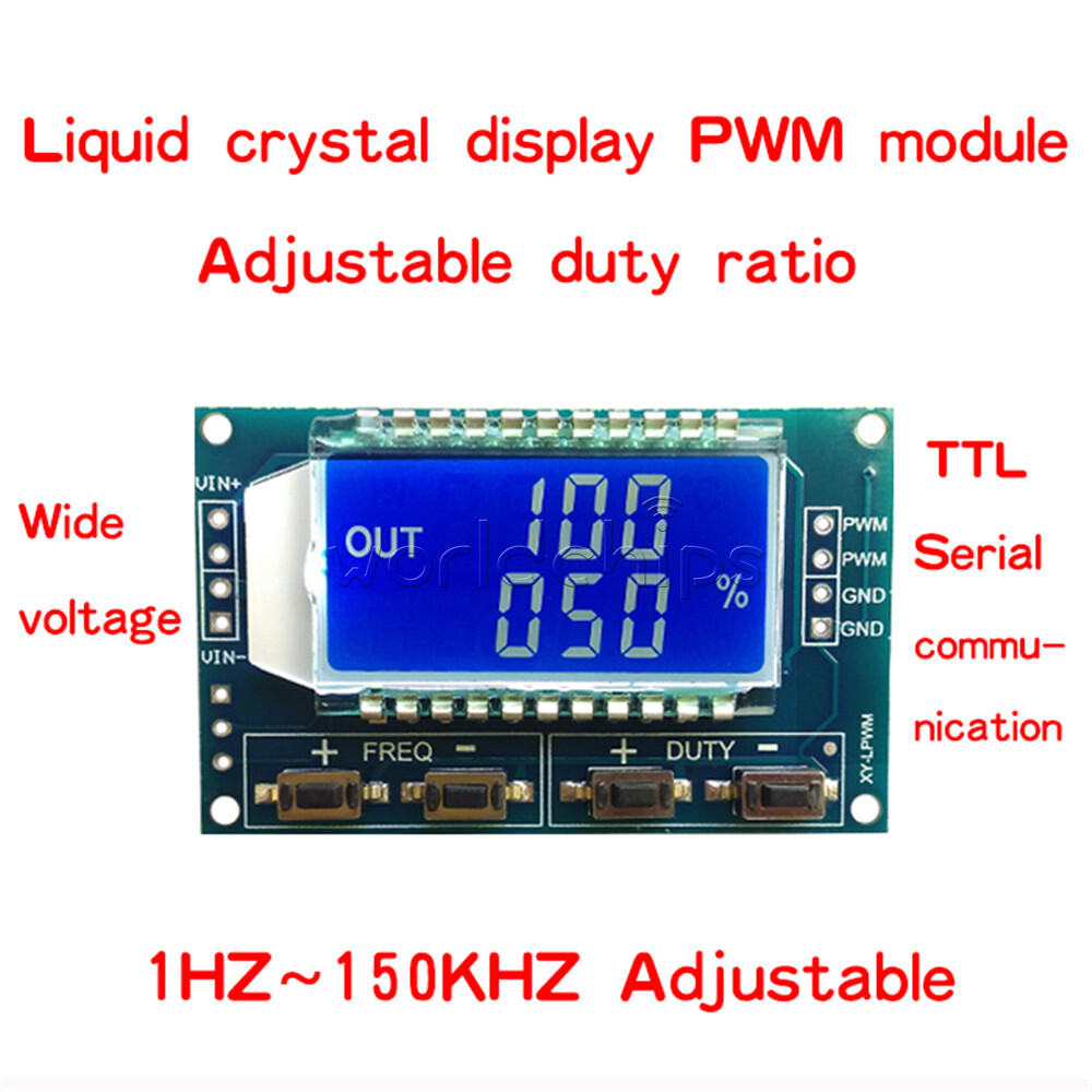 2CHS PWM Pulse Frequency Duty Cycle Square Wave Signal Generator LCD Module