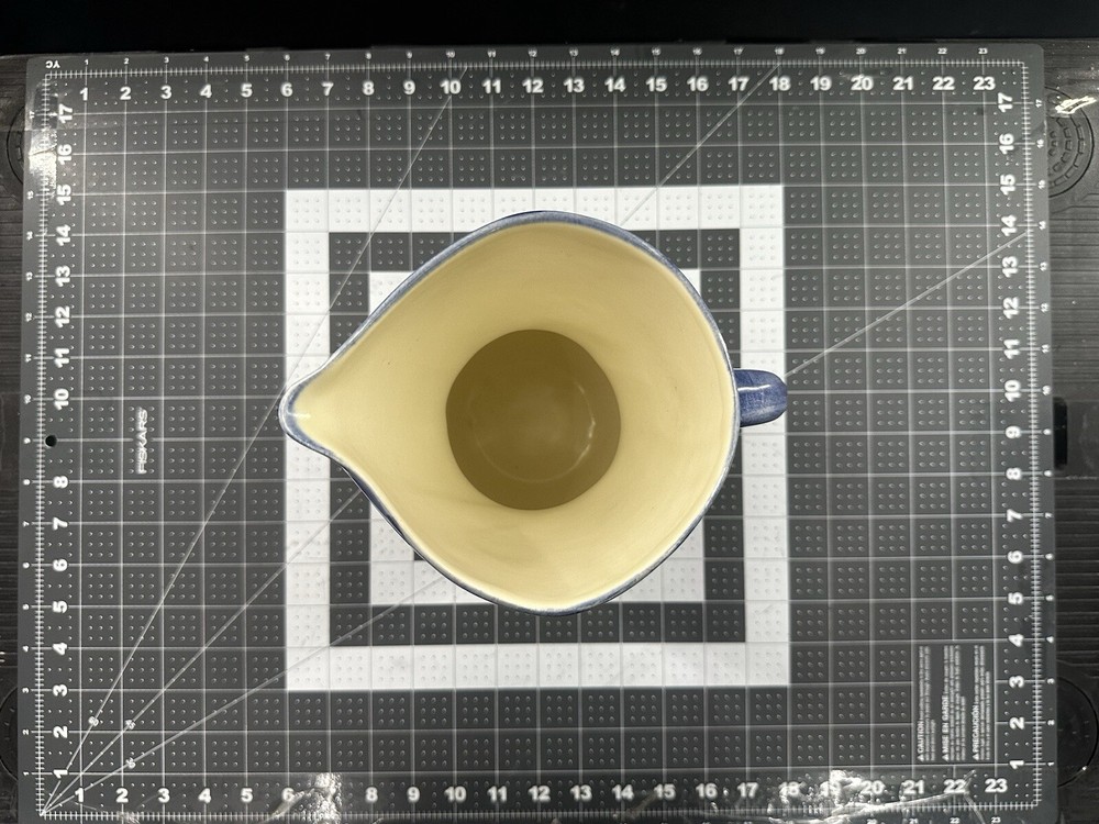 Ceramic Pitcher Checkboard Lemons Hand Painted For Lemonade Drinks Punch