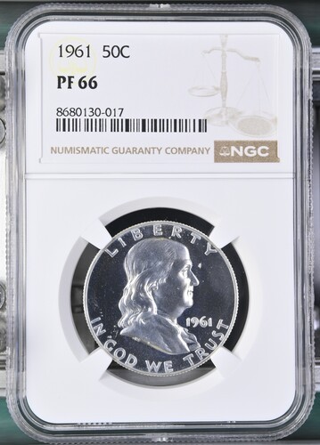 1961 Silver Proof Franklin Half Dollar NGC PF 66