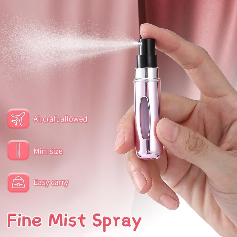 6pcs Mini Perfume Travel Refillable Bottles-5ml Portable Atomizer Sprayer,Empty