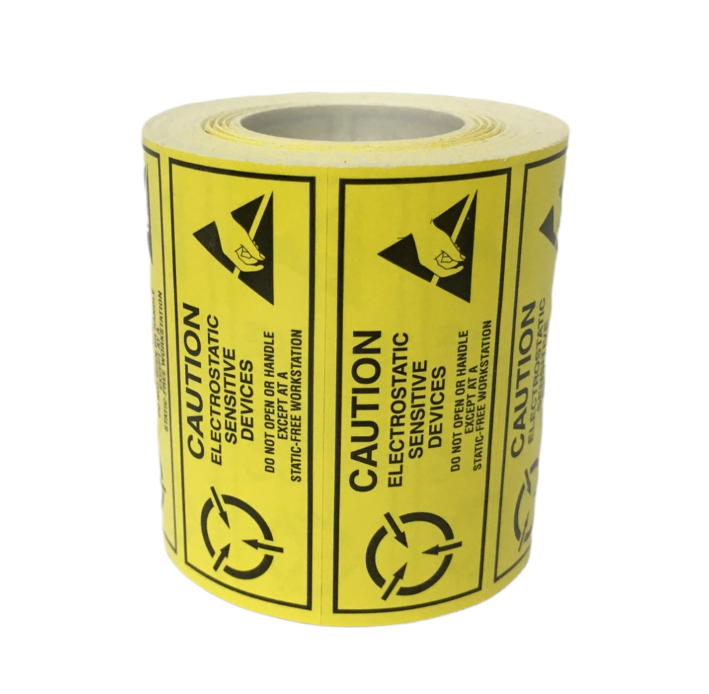 ESD 2.5" x 1" Caution Electrostatic Sensitive Devices Anti Static (2) RLS 500 EA