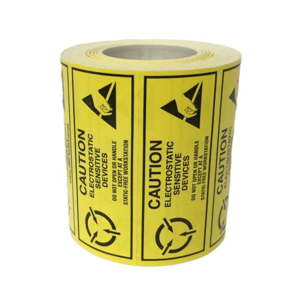 ESD 2.5" x 1" Caution Electrostatic Sensitive Devices Anti Static 500 Labels