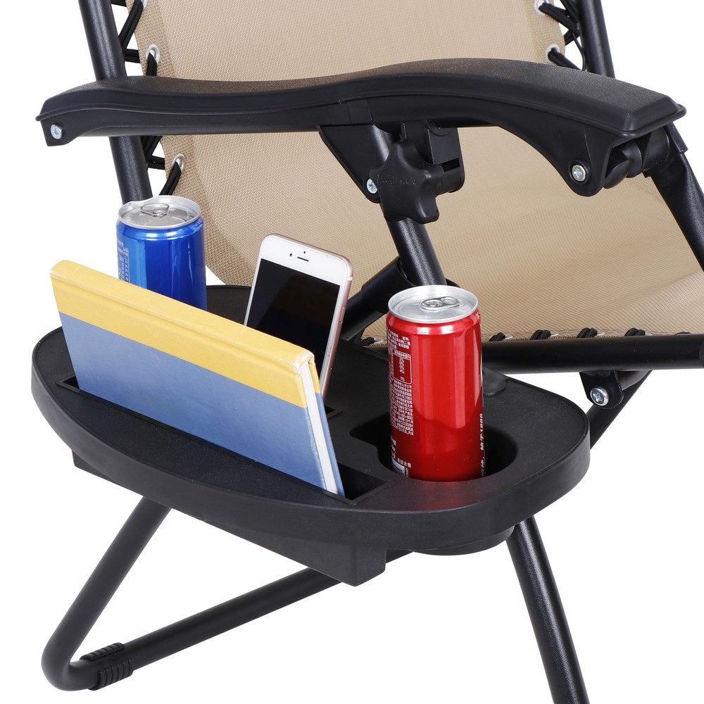 2PCS Zero Gravity Reclining Chairs Foldable Beach Back Yard Garden Relax