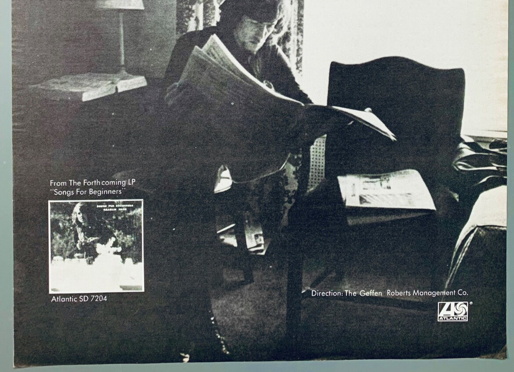 GRAHAM NASH 1971 vintage POSTER ADVERT CHICAGO SIMPLE MAN Atlantic CSN&Y