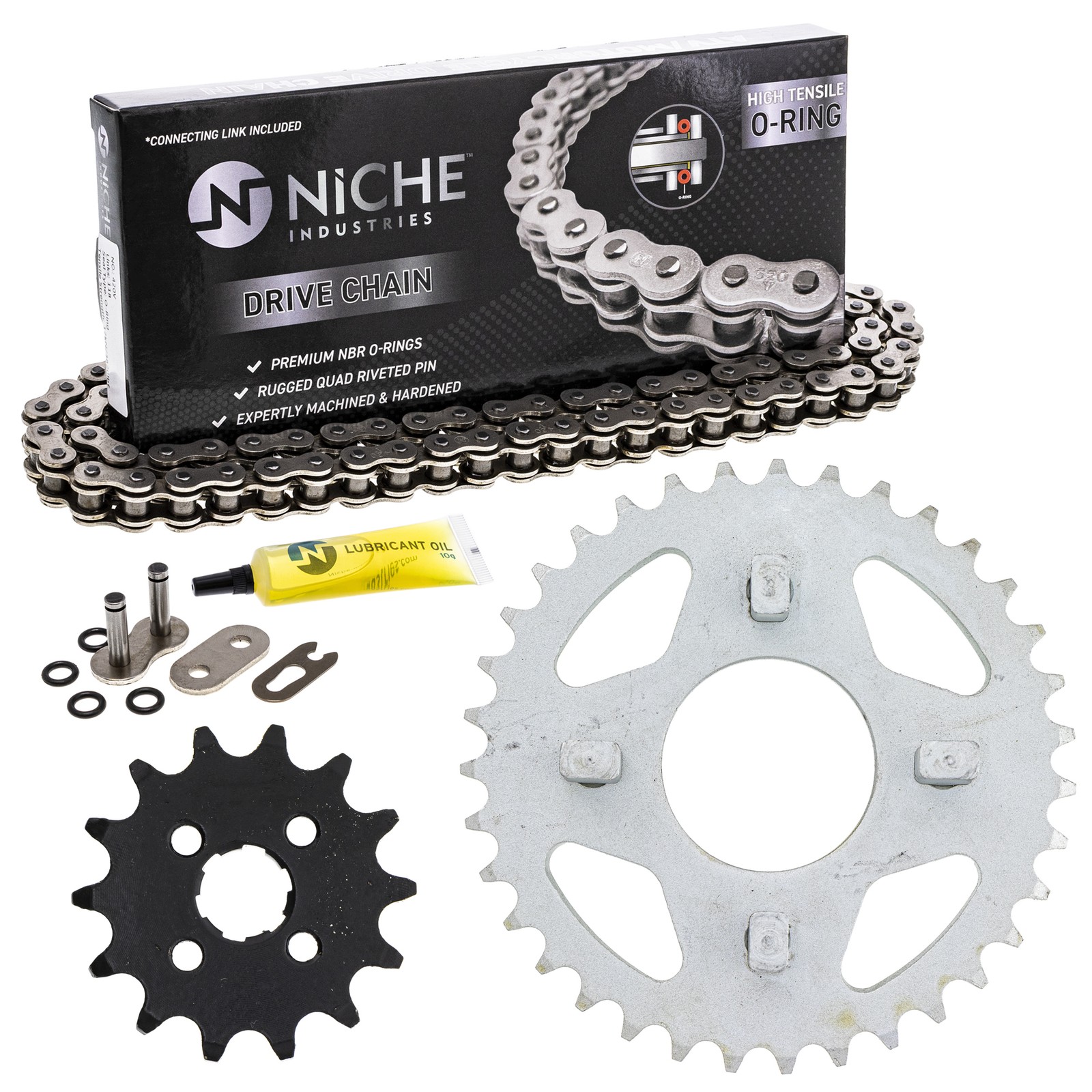 Sprocket Chain Set for Honda ATC70 14/35 Tooth 420 O-Ring Rear Front Kit