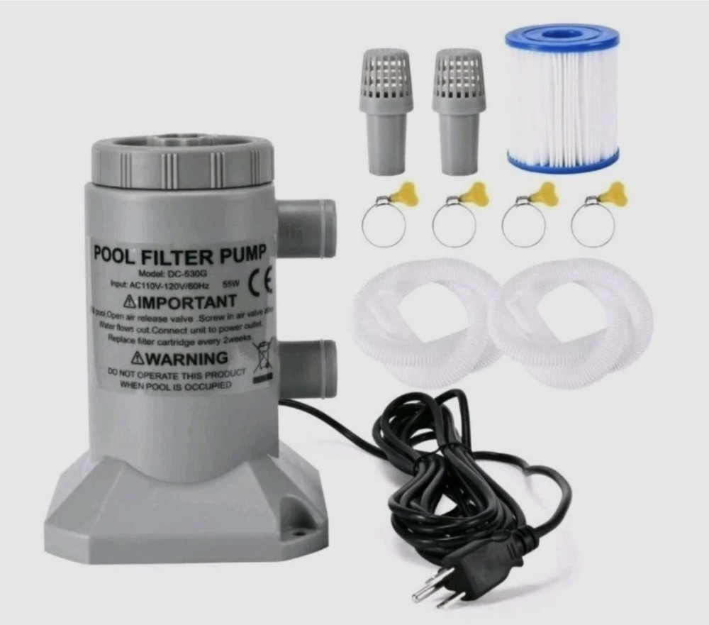 EDOU 530 GPH Above Ground Pool Cartridge Filter Pump – Complete Kit with...