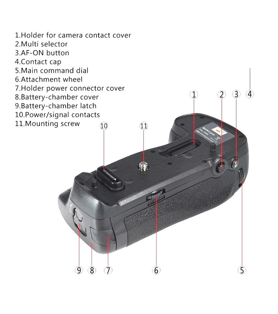 DSTE Pro Multipower Battery Grip MB-D18 for Nikon D850