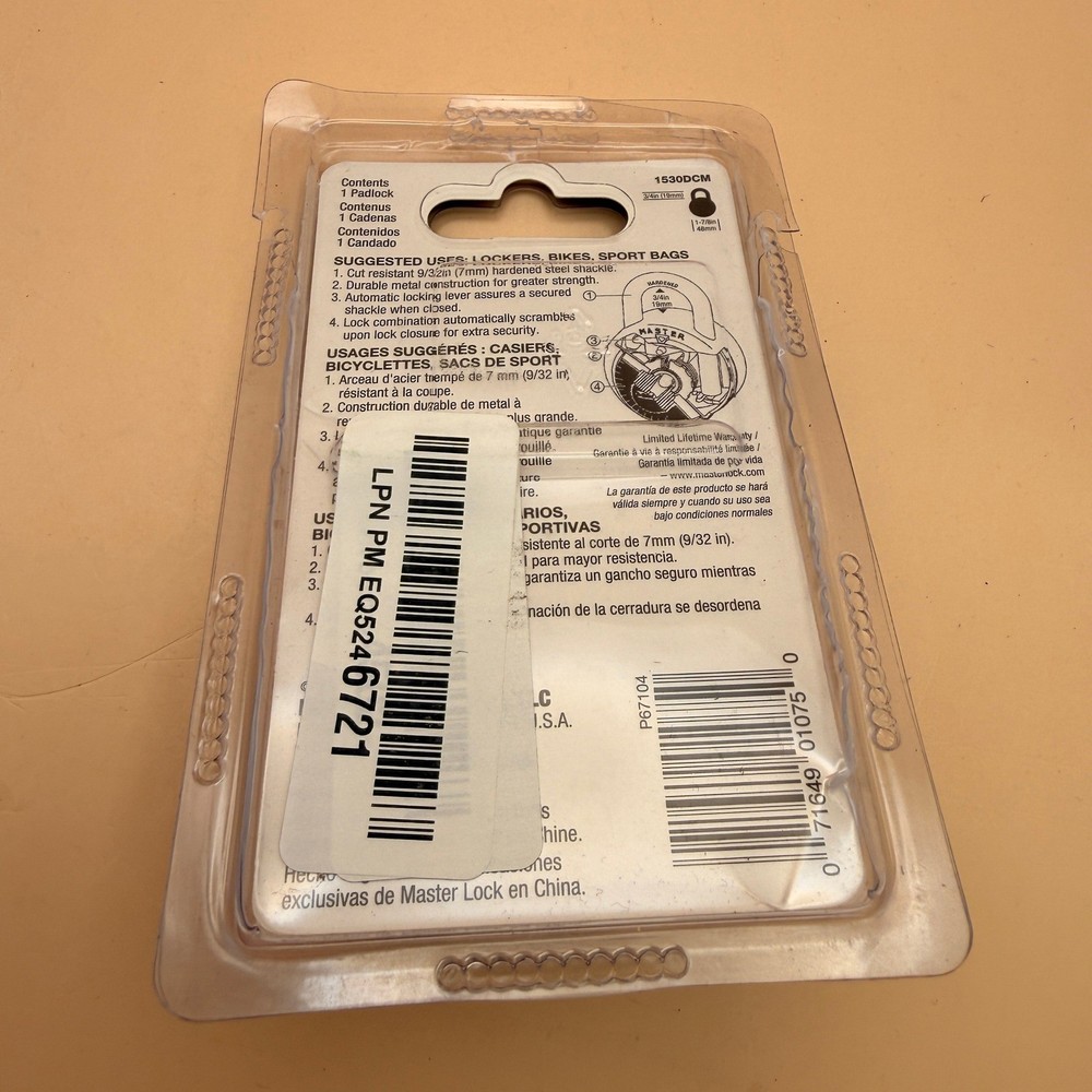 Master Lock 1530DCM Blue Locker Lock Combination Padlock