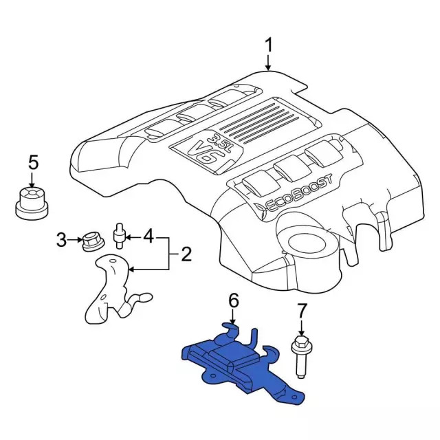 Genuine Ford Engine Cover Bracket BL3Z6N081B