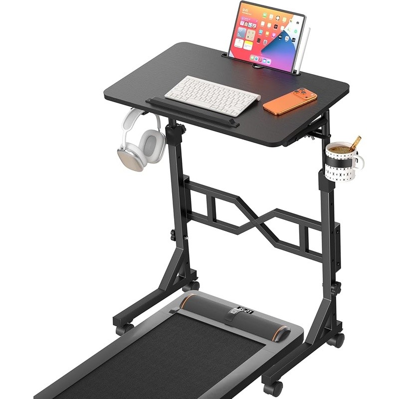 Portable Adjustable Rolling Standing Desk Treadmill W/ Tiltable Desktop New