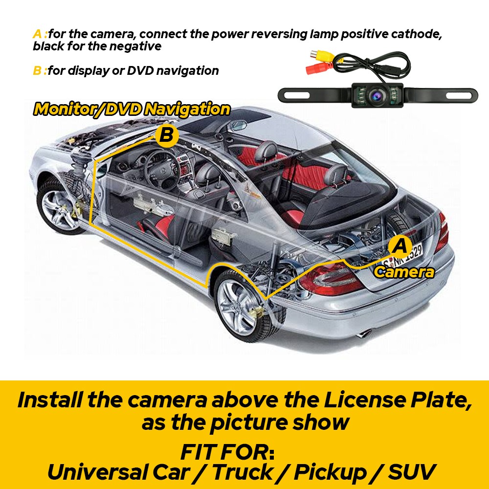 Rear View Reverse Backup Camera Parking 170??Wide Angle Night vision Universal