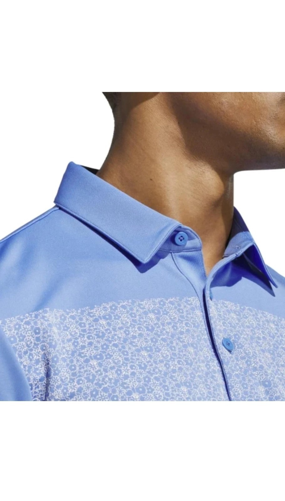 Adidas Men’s Golf Polo Shirt Size S Small Blue Moisture Wicking