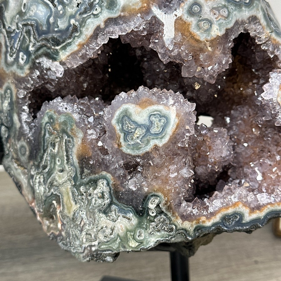 Unique Green Jasper & Amethyst Crystal Specimen. MWS2280