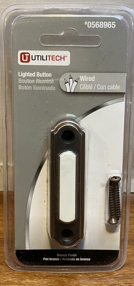Utilitech Lighted Wired Button Bronze Finish #0568965