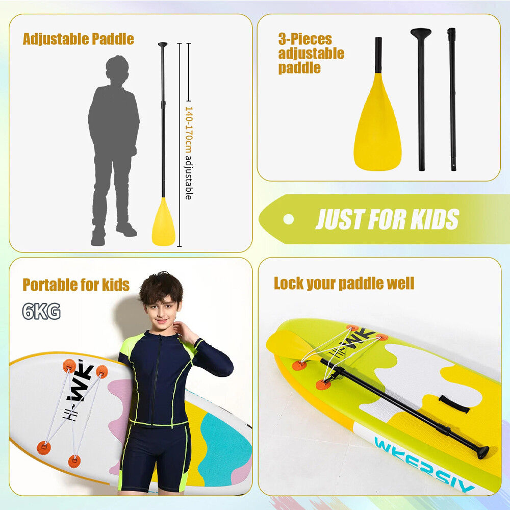 2.44M children's inflatable paddle board SUP printed vertical paddle board