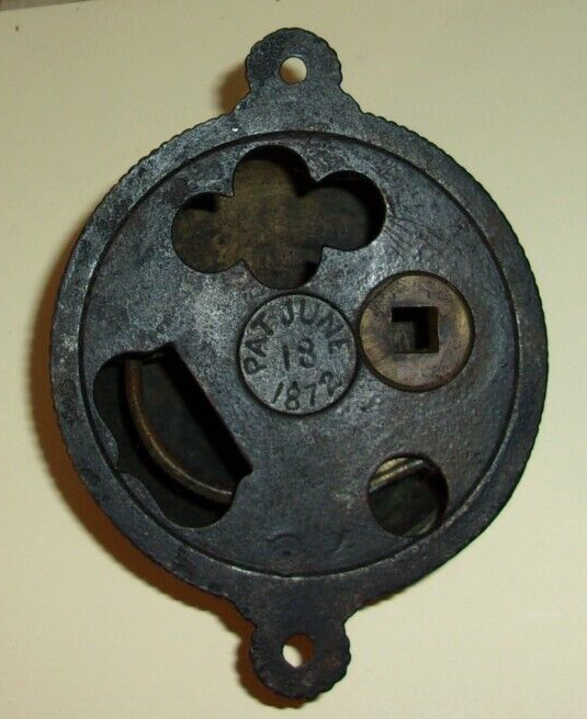 ANTIQUE CONNELL'S MECHANICAL DOORBELL PAT. 1872 SOLID BRASS Missing Hand Crank