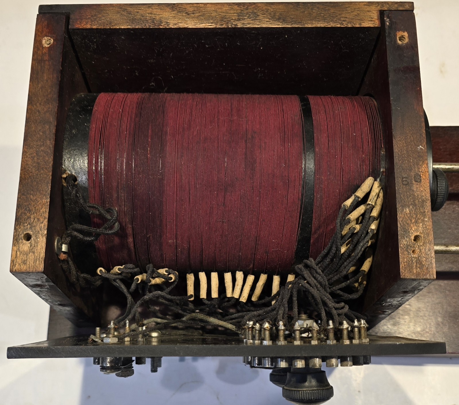 1917 DOUBLEDAY-HILL ELECTRIC NAVY TYPE LOOSE COUPLER RECEIVING TRANSFORMER