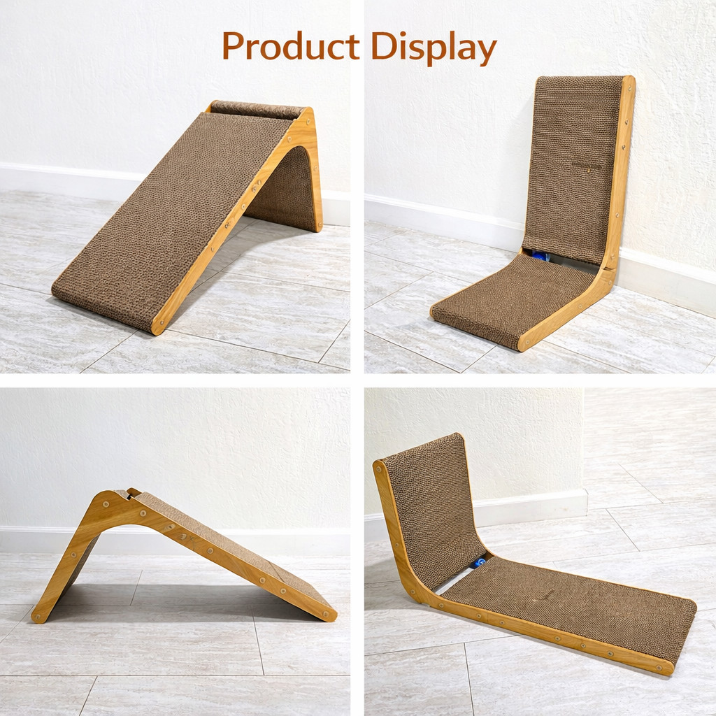 SnuggleSpruce Cat Scratcher, Cardboard Scratching Post Pad, L-Shape, Neutral