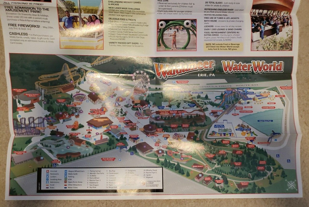 2017 Waldameer Amusement Theme Park Map Brochure Guide