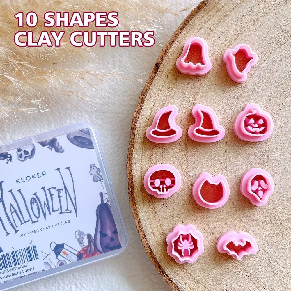 KEOKER Halloween Polymer Clay Cutters, Studs Cutters