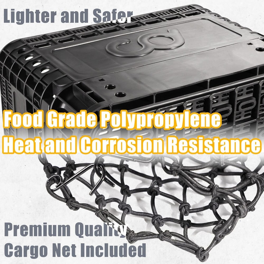 Foldable Rear Bike Basket with Cargo Net